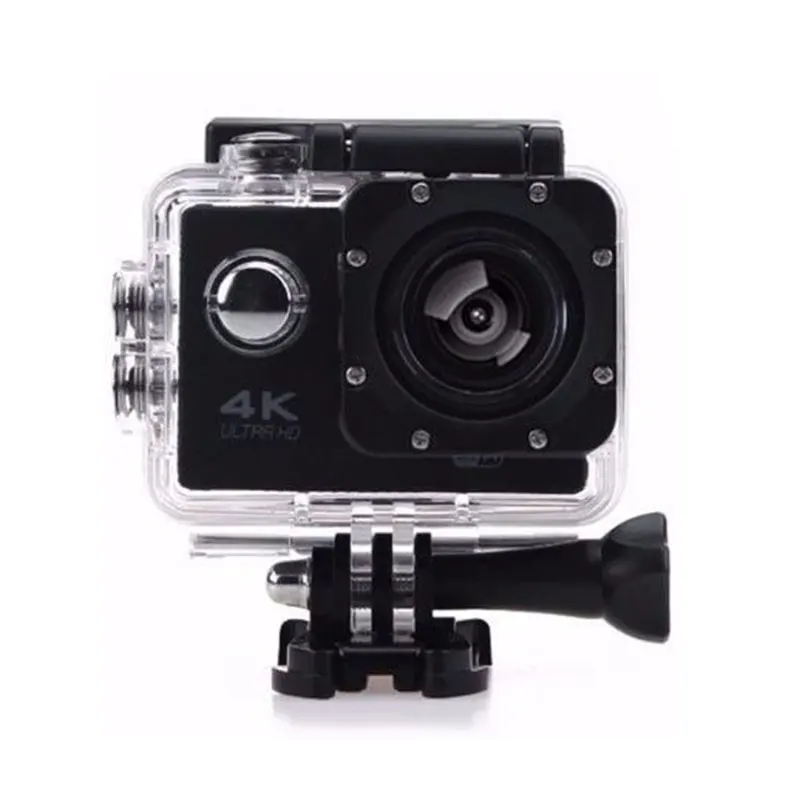 В формате 4K UHD, с функцией вай фай компактная экшн-камера для Камера 16MP 170 градусов Широкий формат 2 дюймов ЖК-дисплей микро-камера для наружной съемки Водонепроницаемый DV Поддержка Скрытая TF автомобиля - Цвет: Black