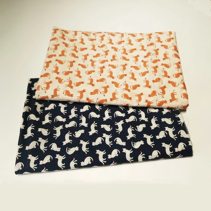 

2019NEW 100%cotton Cute cat printing Twill Poplin fabric for dress DIY Clothes bedding set handmade sewing patchwork fabric