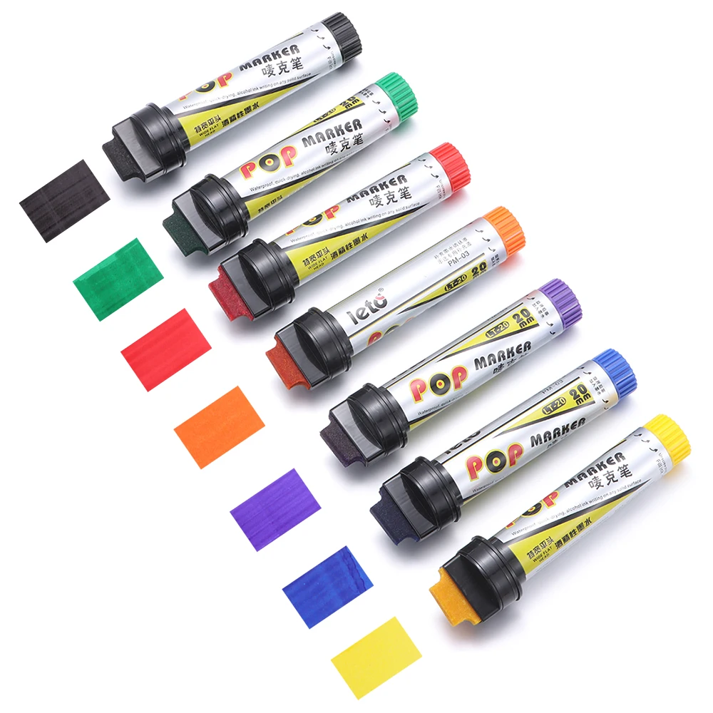 Pennarelli per schizzi Graffiti pennarello permanente ricaricabile 20mm impermeabile per disegnare Poster Art Office School Supplies - immagine 2