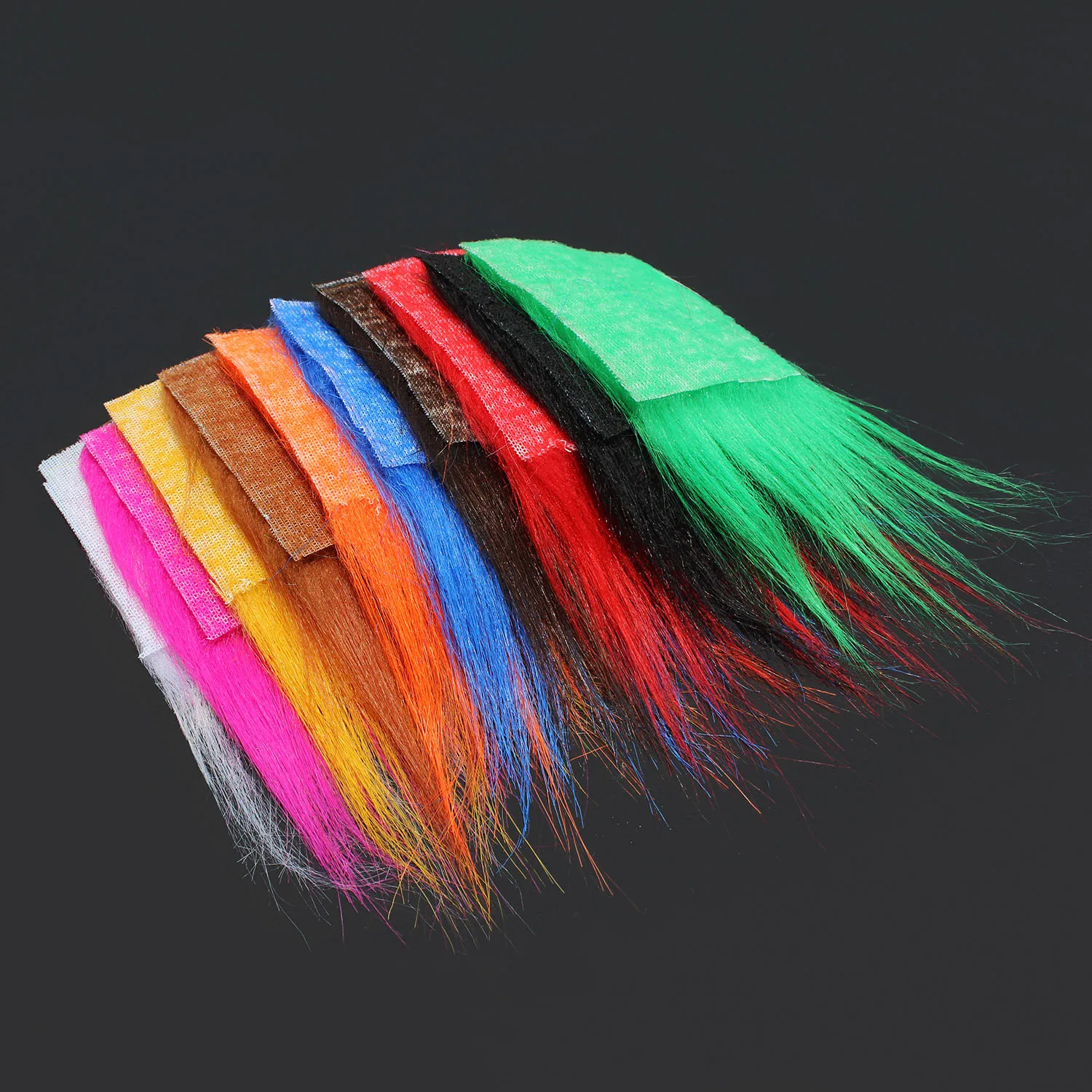 Tigofly 10 pcs 8X8cm 10 Colors Furabou Long Hair Craft Fur Synthetic Fiber Streamer Tail Wing Fly Fishing Tying Materials
