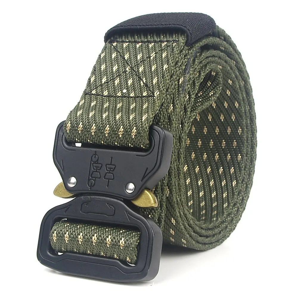 

Tactical Men's Belt New Heavy Quick Release Metal Buckle Canvas Military Training Outdoor Adjustable Belt Army High Quality Belt