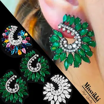 

missvikki 2020 New Romantic Trendy Shiny Crystal Round Earrings for Noble Luxury Women Bridal Wedding Engagement Party Show