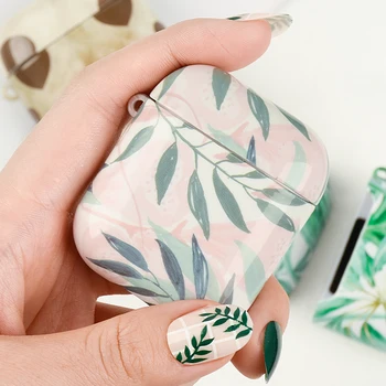 

For AirPods 1 Air pods 2 Leaf Cases Luxury Coque Cover For Apple Airpod 2nd 1st Charging Box Fundas Heart Protective Sleeve Capa