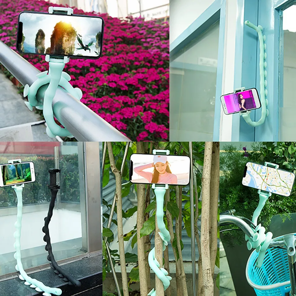 Women Men Lazy Bracket Flexible Mobile Holder Flexible Cute Worm Lazy Mobile Cell Phone Holder Bed Desktop Bracket Stand 9.23