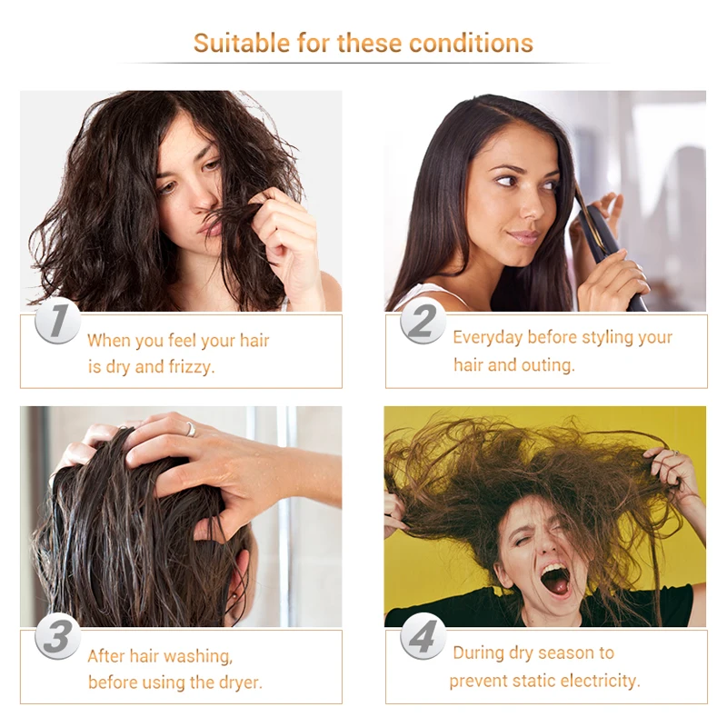 OMY LADY 60ML Natural Hair Essential Oil Deep Nourish Hairlines Repair Damaged Hair For Split Ends Long Hair Treatment Serum