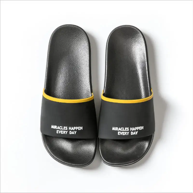as the picture shows Men's Slippers Beach Flip Flops Non-slip Soft Sandals Outdoor Casual Sandals Guest Shoes Bedroom Room Slippers Couple Slippers - Цвет: as the picture shows