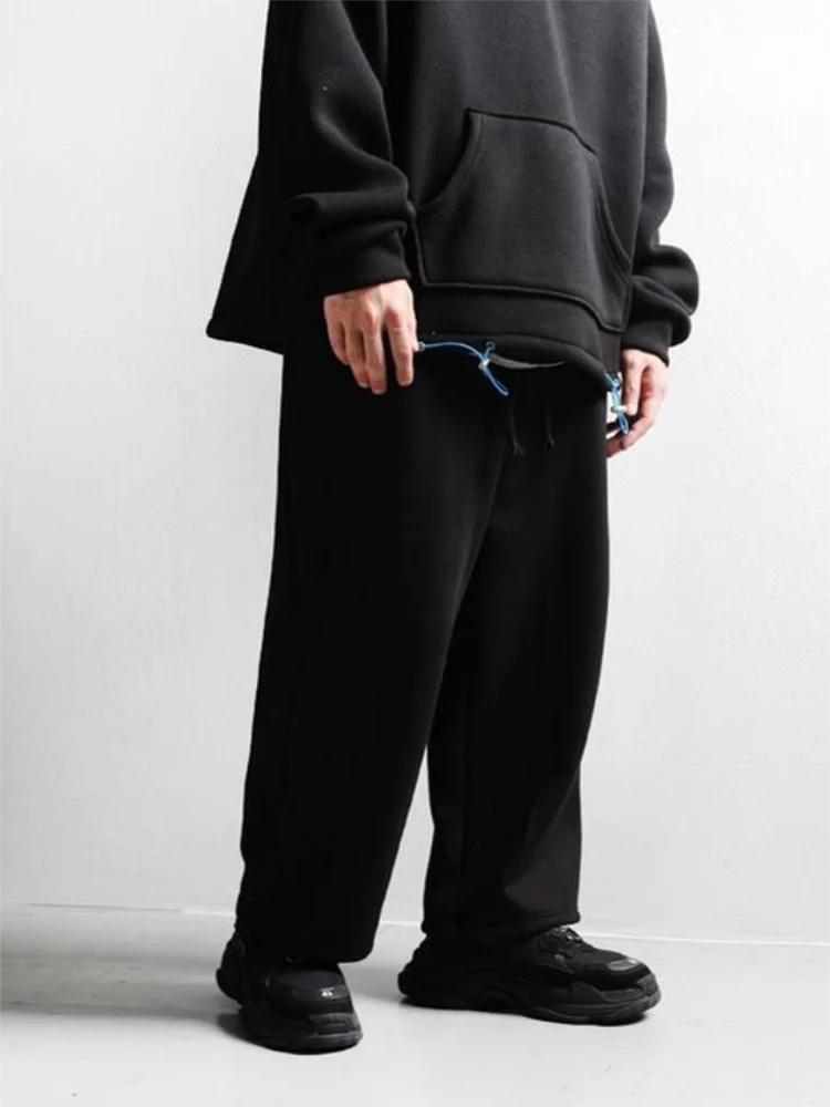 Men Straight Pants Spring And Autumn New Korean Casual Classic Black Large Size New Solid Color Wide Leg Pants
