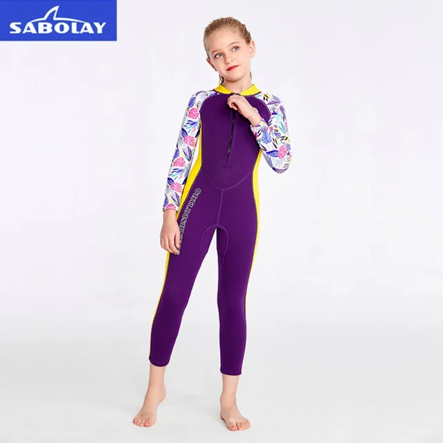 Sabolay Children Surfing Diving Swimming Suit Girls Wetsuit Kids One-piece  Swimsuit Rash Guards Anti-uv Quick-drying Long Sleeve - One-piece Suits -  AliExpress