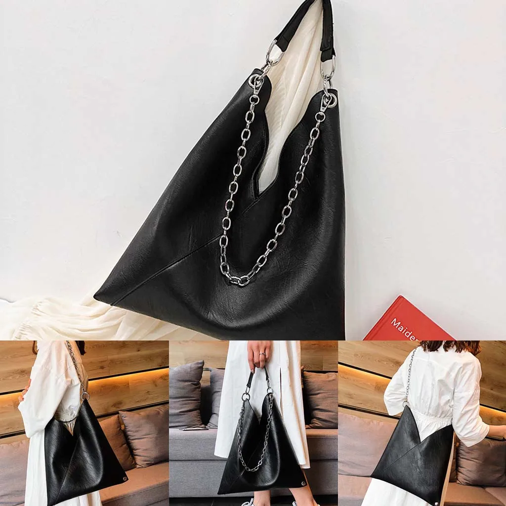 Черная Женская сумка Bolsos Mujer De Marca Famosa, женская дизайнерская сумка на цепочке, Ретро стиль, сумка-мессенджер, модная сумка на плечо, большая сумка-мешок
