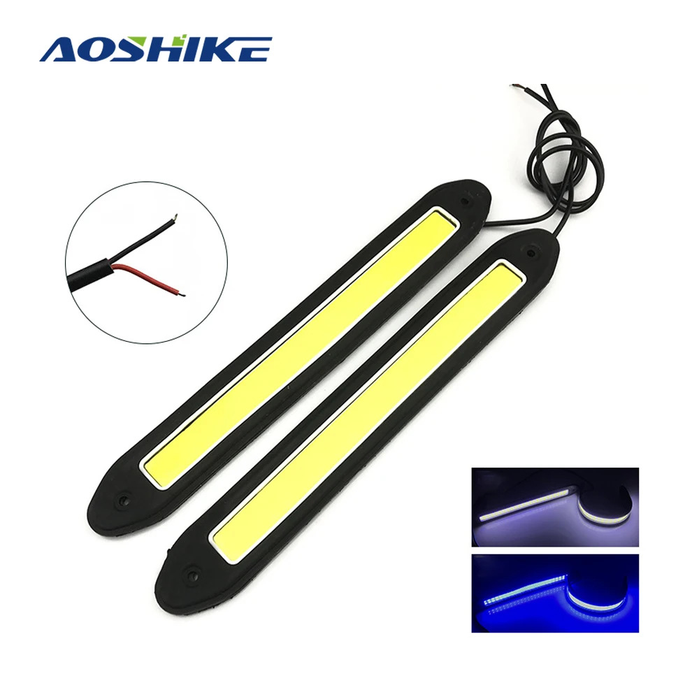 

AOSHIKE 2 PCS Flexible Strip Shape Car LED Daytime Running Light Refit Fog Light Turn Signal Waterproof Auto Car