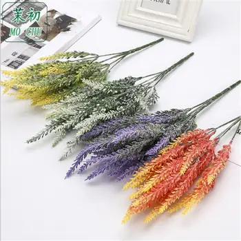 Artificial Decorative Flower Plastic Lavender Bundle Fake Flowers For Wedding Home Party Hotel Restaurant Patio Yard Decor