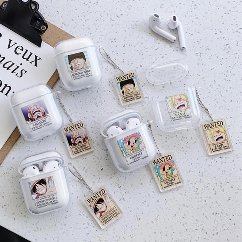 Для Apple AirPods 1/2 чехол one piece Аниме Прозрачный чехол для Apple Air Pods 1 беспроводные bluetooth наушники чехол