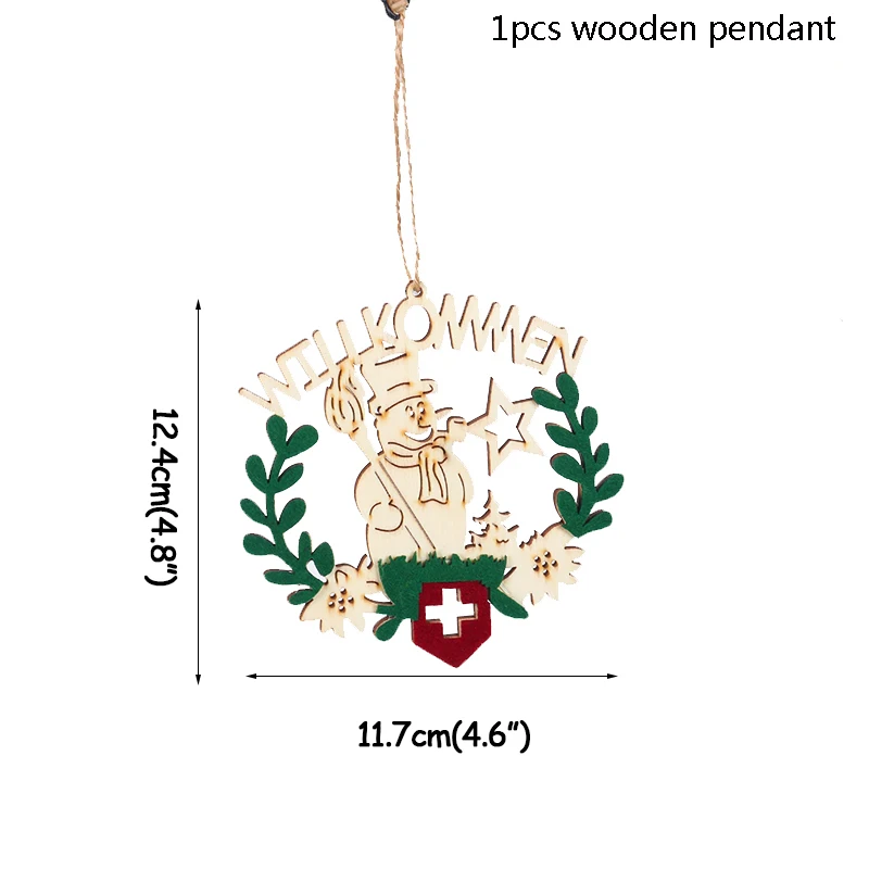 Рождественские украшения для дома деревянный Санта Клаус Снеговик ремесло Рождество Noel Merry Christmas повязка Navidad Рождественский подарок Natal - Цвет: 1pcs wooden craft