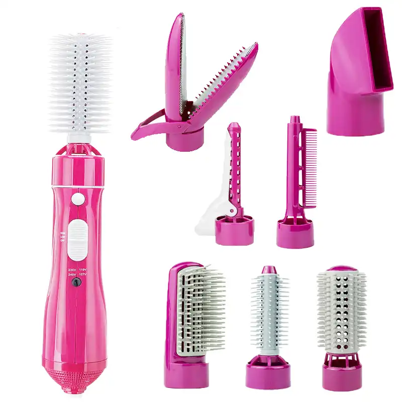 7 in 1 ceramic hair dryer rotating curling iron brush