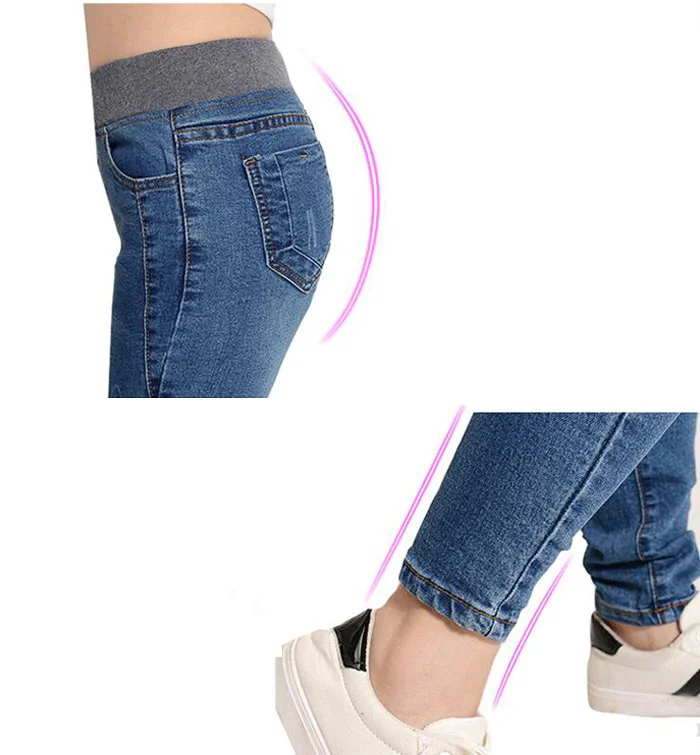Эластичные Обтягивающие джинсы для женщин зимние теплые джинсовые штаны плотные тонкие узкие брюки с высокой талией женские осенние джинсовые брюки