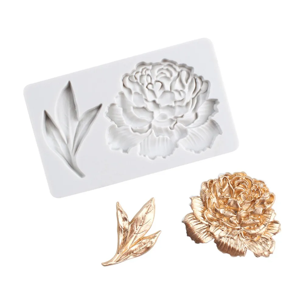 Пион силиконовые формы в виде цветка листья украшения торта инструменты кекс Топпер помадка Плесень Конфеты Fimo глина шоколадные формы для мастики