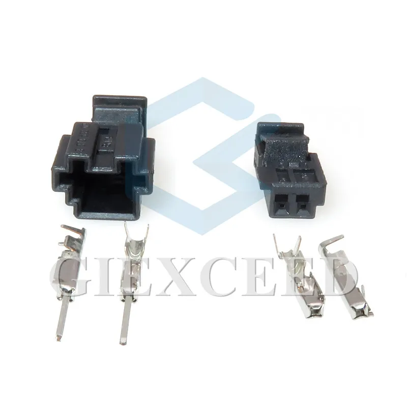 

2 Sets 2 Pin Automotive Door Light Socket Car Audio Tweeter Plug Black Connector 9-968554-1 3-1452577-1 For BMW