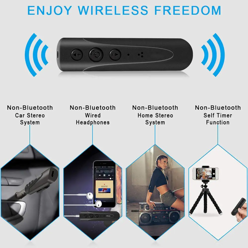 1 шт. Портативный беспроводной Bluetooth Aux Наушники Адаптер Hands-Free Аудио Автомобильные комплекты