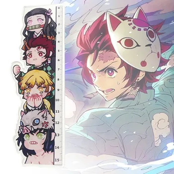 

Anime Demon Slayer: Kimetsu No Yaiba Kamado Tanjirou Cosplay Acrylic Ruler Measuring Scale Students Cartoon Meet Ruler Gift