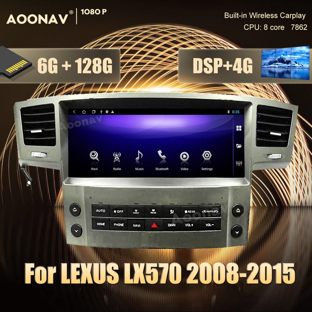 128G 2 din Android car radio For LEXUS LX570 2008-2015 GPS navigation DvD player multimedia Stereo receiver Head Unit | Автомобили и