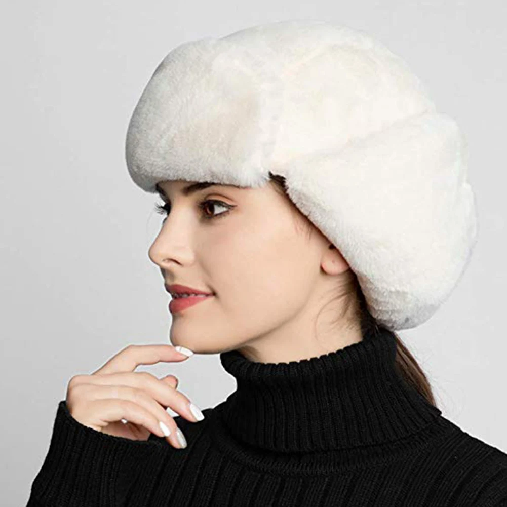 Women Winter Cap Earmuffs Dome Warm Outdoor Camping Windproof Practical Multifunctional Hiking Plush Skiing Multicolored