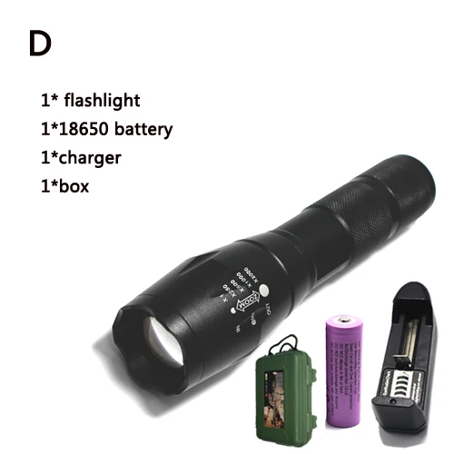 Мощный светодиодный фонарь XM-L T6+ R5 белый/зеленый/красный 18650 ИК ночного видения светодиодный тактический фонарь Водонепроницаемый фонарь с зумом для кемпинга - Испускаемый цвет: D