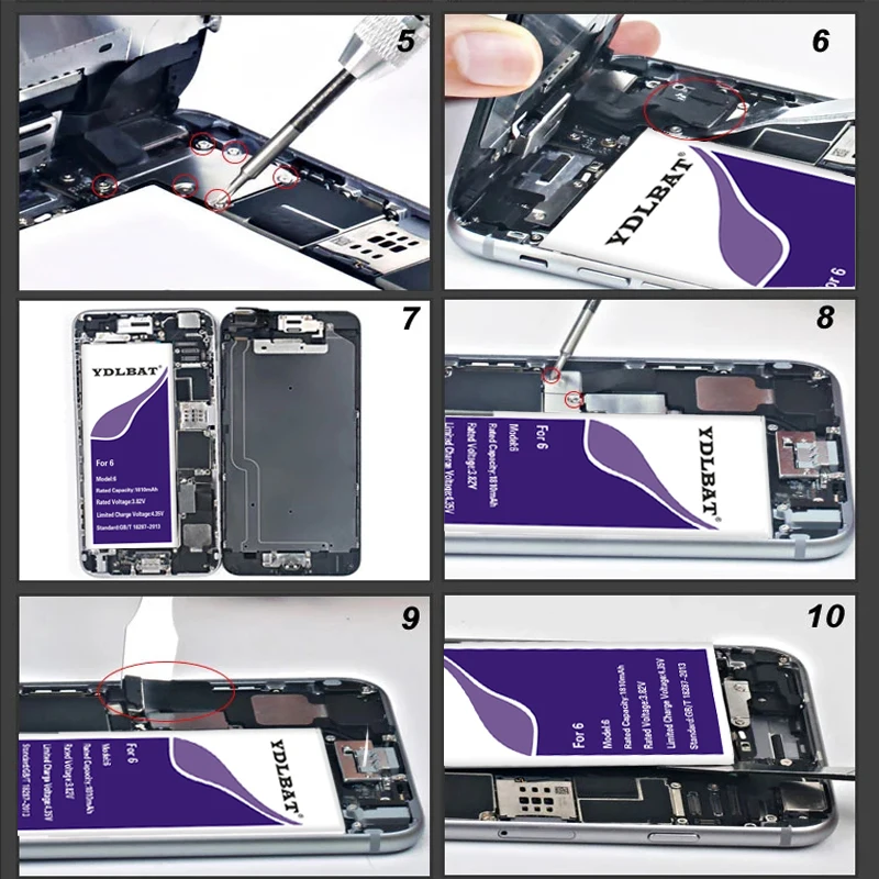 YDLBAT 2915 мАч батарея большой емкости для iphone 6 Plus для iphone 6 S plus 5,5 дюймов Бесплатные Наборы инструментов+ стикер батареи