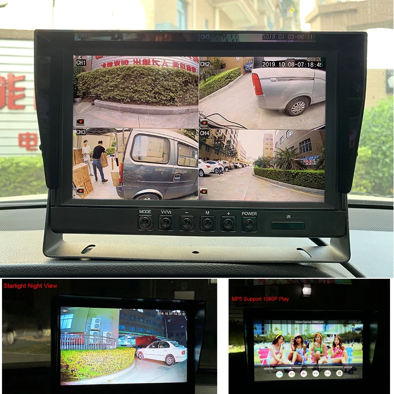 DC 12-36 в TFT lcd HD AHD 1920*1080P автомобиль MP5 автомобиль 4CH DVR видео рекордер монитор для грузовика Ван автобус парковочная камера система