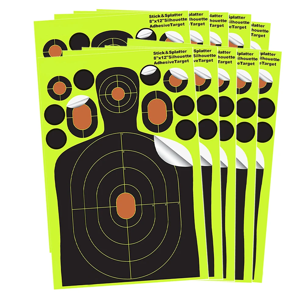 100 Pack 8" Stick & Splatter Adhesive Shooting Targets For Gun Rifle Pistol New 