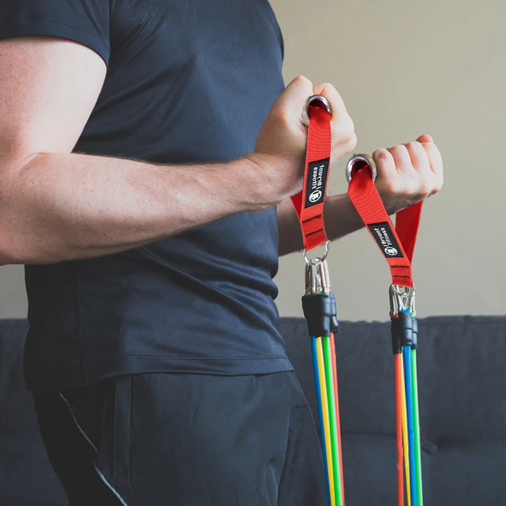 Heavy Duty Metal Gym Handles Cable Machine Attachment Resistance Band Workout Hand Grips Fitness Camouflage Multiple Colors
