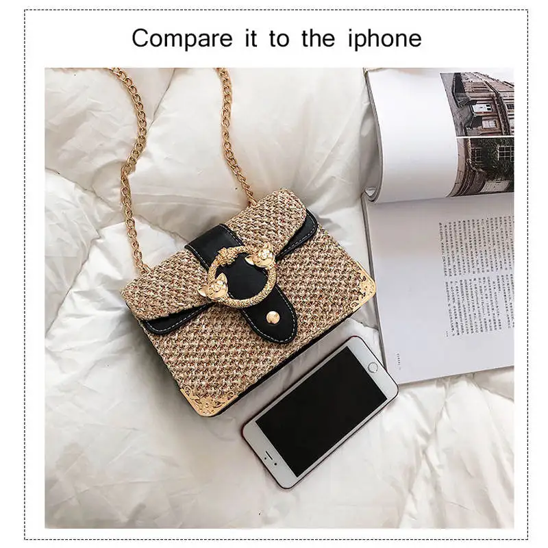 

SHUJIN Women Crossbody Bags Luxury Metal Buckle Design Chain Flap Phone Female Small Square Pack Trend Mini Girls Shoulder Bag