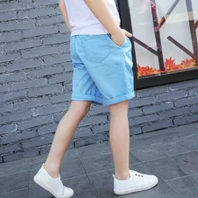 Детская одежда; укороченные брюки для мальчиков; сезон лето; повседневные модные спортивные повседневные шорты из чистого хлопка свободное прилегание для мальчиков