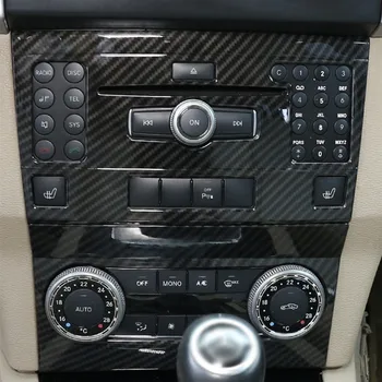 

Car Carbon Fiber Color Center Console Air Conditioning CD Panel Decoration Sticker Trim For Mercedes Benz GLK X204 2010-12