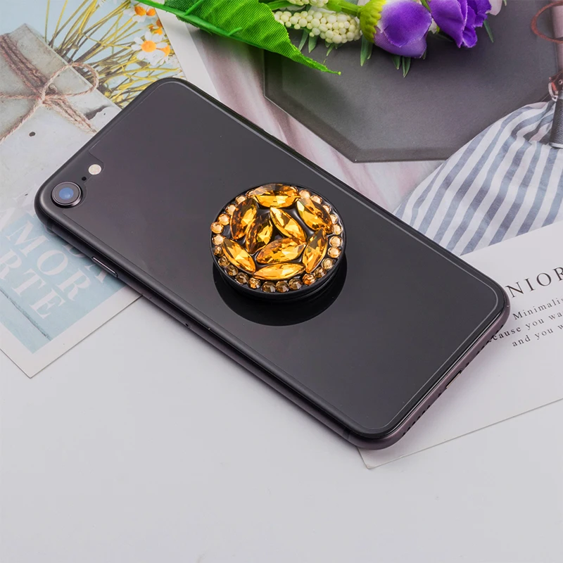 Pocketsocket Bling Держатель с бриллиантами подставка для IPhone X 7 samsung huawei карманная розетка держатель для сотового телефона - Цвет: Золотистый