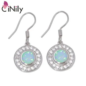 

CiNily Created Pink Fire Opal Cubic Zirconia Silver Plated Wholesale for Women Jewelry Engagement Dangle Earrings 1 1/8" OH4512
