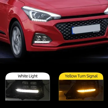 

CSCSNL 2Pcs LED Daytime Running Light For Hyundai I20 2018 2019 Flowing Turn Signal Function Car DRL Waterproof ABS LED Fog Lamp