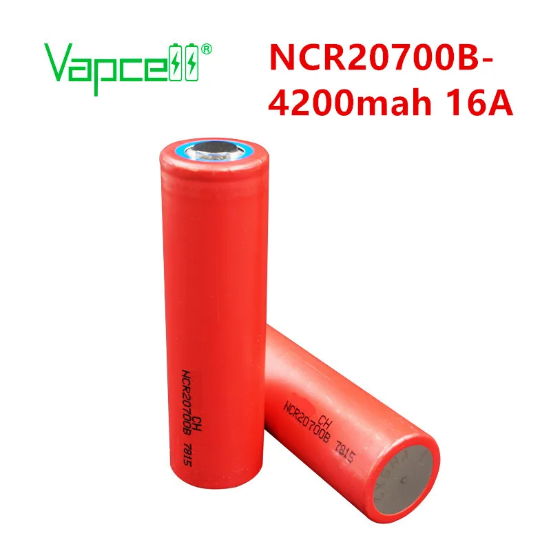 Vapcell 100% оригинал NCR20700B 4200mah 16A Высокая емкость 3 7 V Li lon перезаряжаемый 20700 фонарик