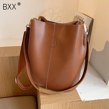 

[BXX] Vintage PU Leather Shoulder Bags For Women 2020 Classic Handbags Travel Luxury Female Large Capacity Shoulder Bag HO749
