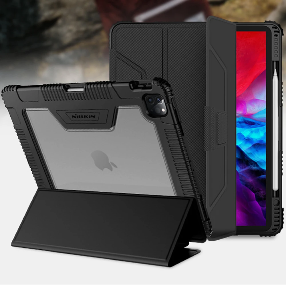 

PU Leather Flip Cover for iPad Pro 12.9 11 Mini 4 5 9.7 10.5 2018 2020 Case Smart Funda Capa with Screen Protector Pencil holder