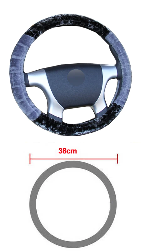 Чехол на руль автомобиля плюшевый Волант для 36 38 40 42 45 47 50 см Оплетка на руль Funda Volante Авто Стайлинг - Название цвета: 38CM