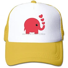 Слон Любовь Сердце сетки Дальнобойщик Caps_Hats Регулируемый для унисекс черный