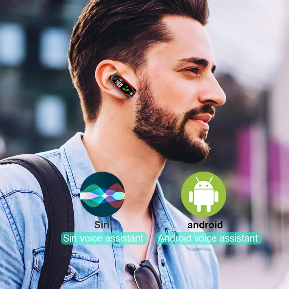 Y9 умный браслет Bluetooth наушники вызова сердечного ритма спортивные шаг монитор многофункциональный Водонепроницаемый обсуждение Smart 2-в-1 браслет