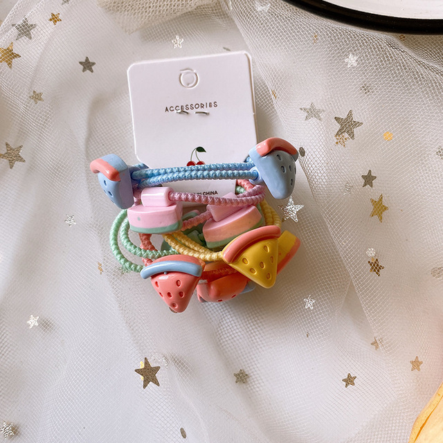 New Cute Candy Fruit Cartoon Princess Headwear Kids Elastic Hair Bands Children Ropes Girls Accessories Baby Headdress