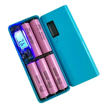 

5x18650 Power Bank Box Portable 5V DIY Dual USB Battery Shell 18650 Battery Case with LED Light Type C Mobile Charging Case