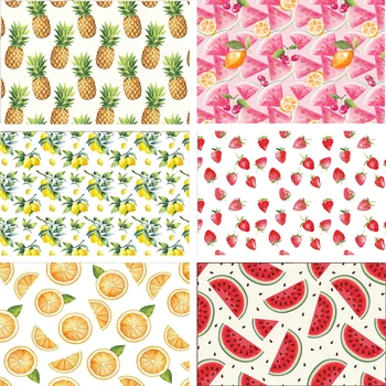 

Cartoon Art Fruit party Photography Studio Backdrop Prop Watermelon, strawberry, pineapple, lemon, cherry, orange Background