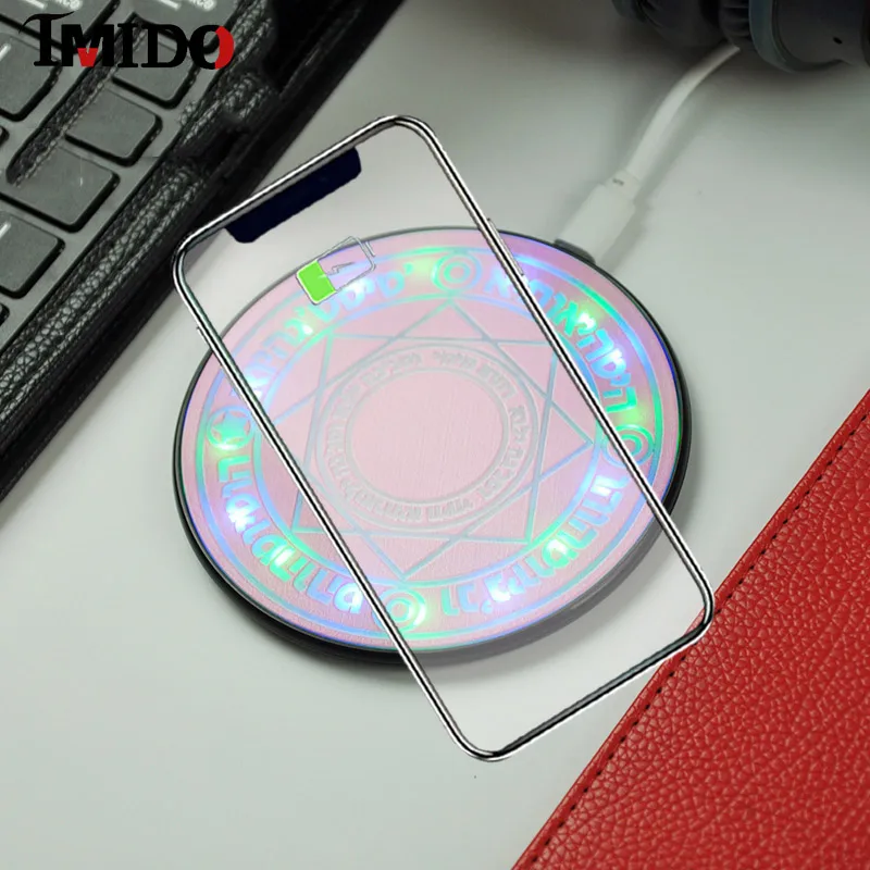 

Magic Qi Wireless Charger For Xiaomi 9 10W Quick Best Charge Wireless For iPhone XS Max XR X Array Sailor Moon Wireless Charger