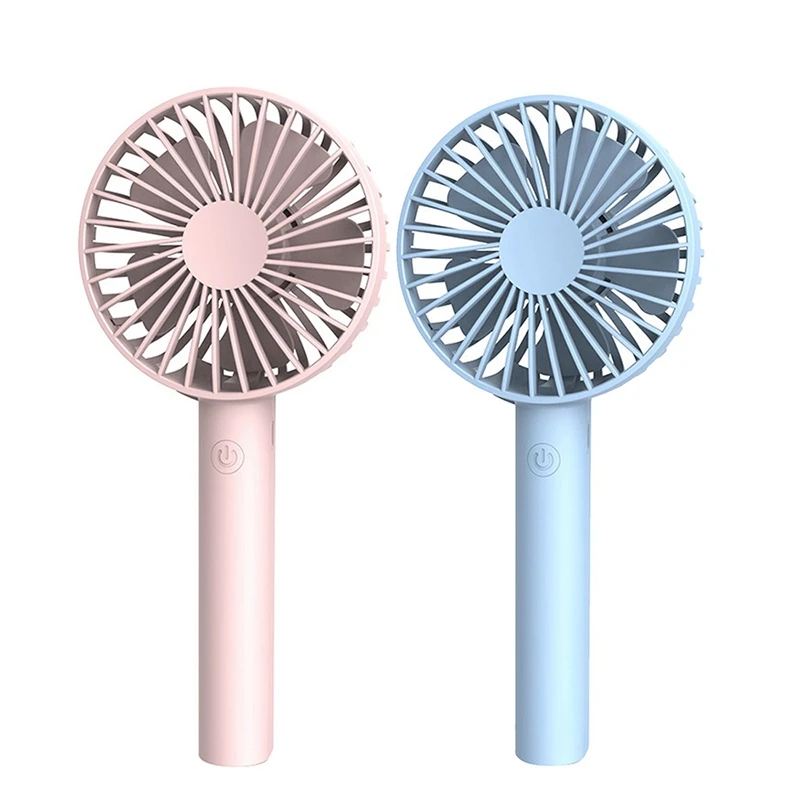 

2Pcs Portable Usb Rechargeable Mini Fan Suitable for Outdoor Handheld Silent Small Fan Pink & Blue