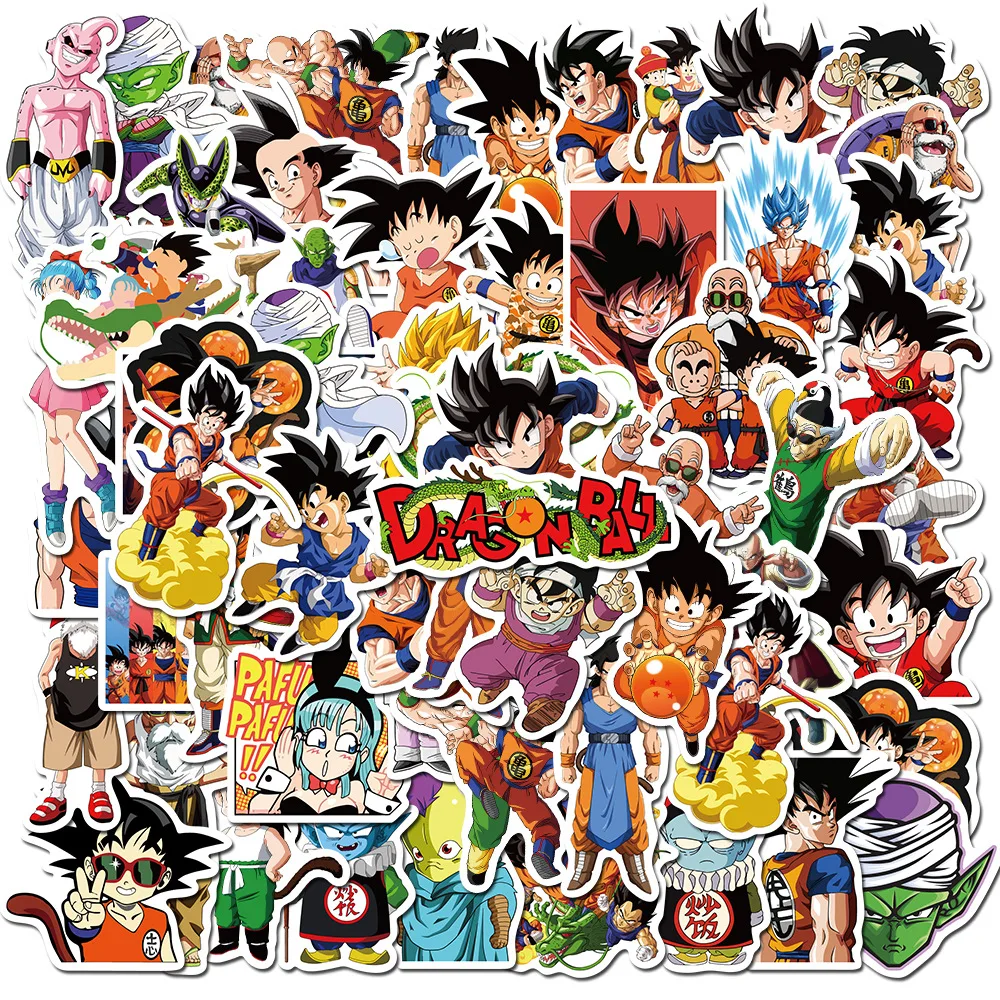 50PCS Stickers Dragon Ball Sun Goku Anime Cartoon Sticker Decal PVC Waterproof 