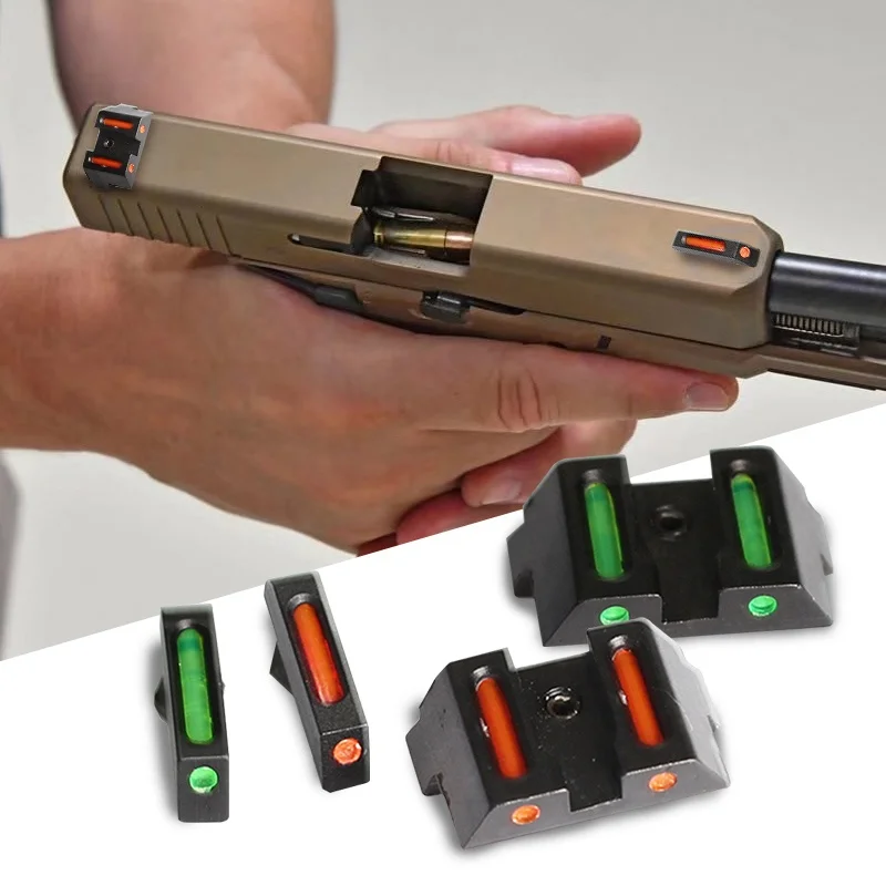 EWOLF Handgun тактический передний и задний волоконно оптический боевой прицел для