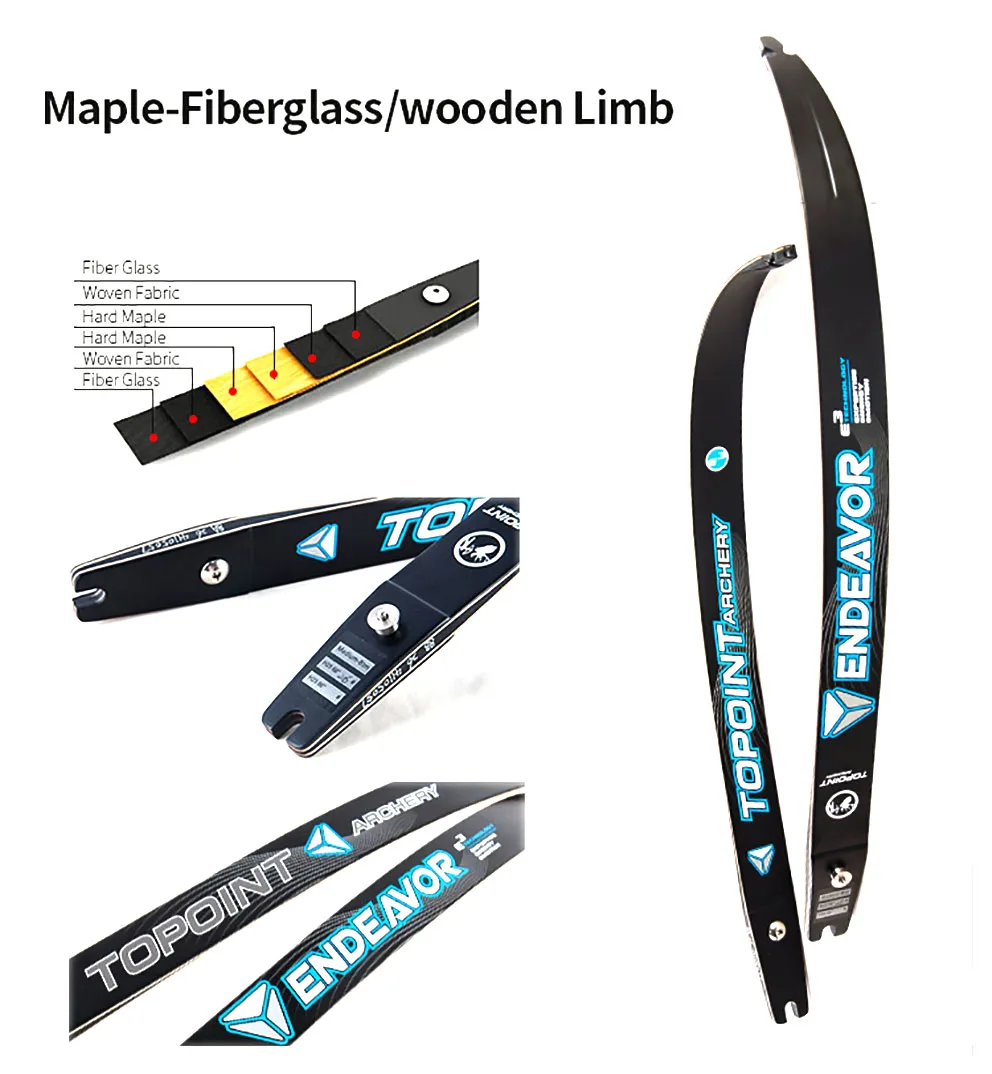 ILF Maple Recurve Bow Limbs 18-44lbs Archery Takedown Hunting H25-66'' 68'' 70'' 